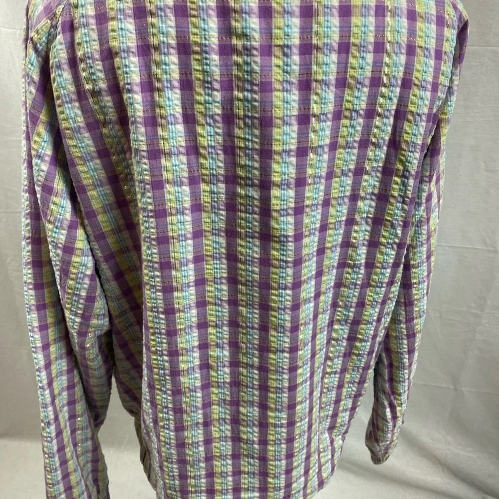 Vintage Coogi Australia Purple Harrington Plaid Full Zip Jacket Classic Fit 6/L
